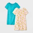 Toddler Girls' Adaptive 2pk Short Sleeve Dress - Cat & Jack Bright Green