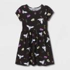 Girls' Harry Potter Hedwig Short Sleeve Dress - Black