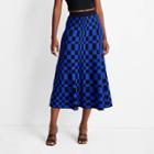 Women's Sweater Midi Skirt - Future Collective With Kahlana Barfield Brown Black/blue Geometric Xxs