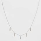 Sterling Silver Thin Dangle Bar Station Necklace - Universal Thread Silver, Women's
