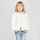Toddler Girls' Faux Fur Cape - Cat & Jack Cream