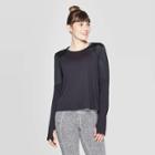 Women's Training Long Sleeve Mesh Open Back T-shirt - C9 Champion Black