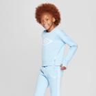 Umbro Girls' Side Zip Fleece Pullover - Light Blue