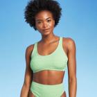 Juniors' Textured Bralette Bikini Top - Xhilaration Pistachio D/dd Cup