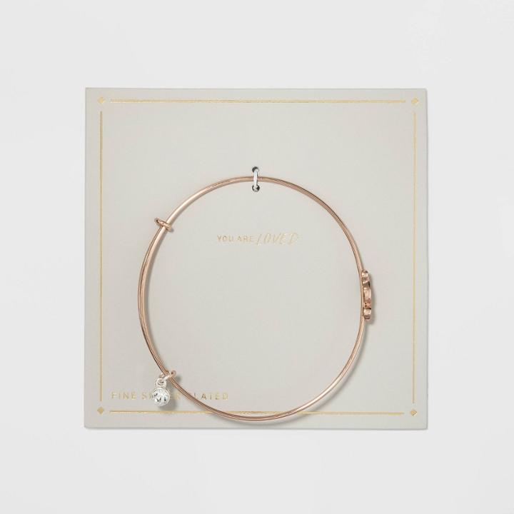 Target Silver Plated Thin Expandable Love Bangle Bracelet -