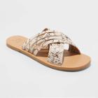 Women's Laila Crossband Strappy Slide Sandals - A New Day Gray