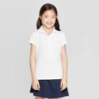 Girls' Short Sleeve Performance Uniform Polo Shirt - Cat & Jack True White