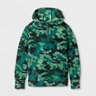 Boys' Fleece 1/4 Zip Hooded Sweatshirt - All In Motion Green