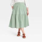 Women's Plus Size Tiered Midi A-line Skirt - Universal Thread