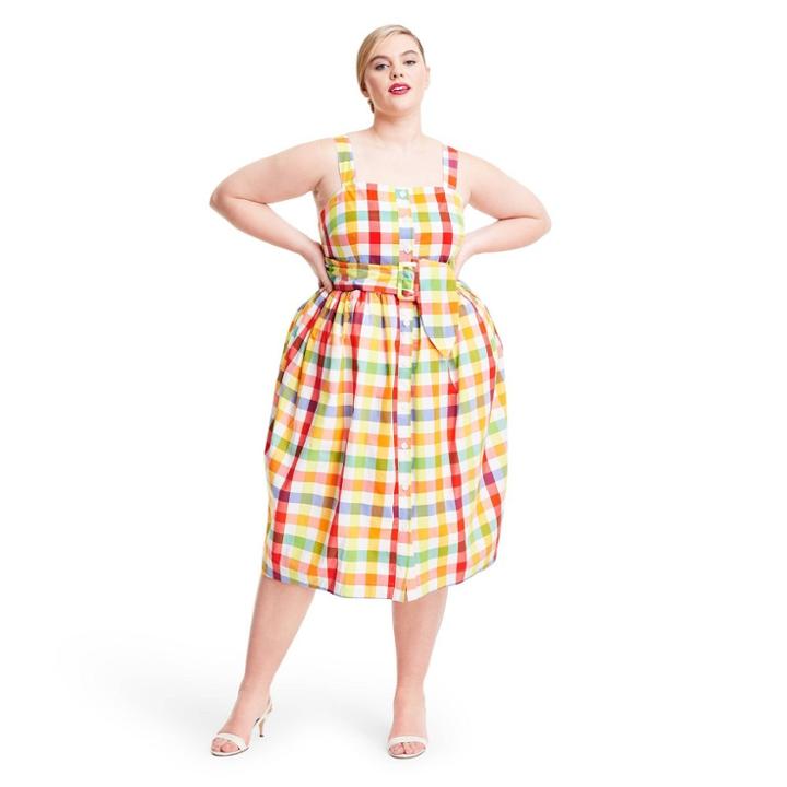 Plus Size Plaid Wide Strap Tie Waist Dress - Christopher John Rogers For Target