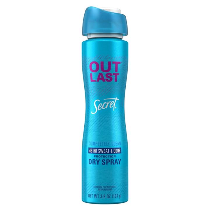 Secret Outlast Dry Spray Antiperspirant And Deodorant Completely Clean Scent - 3.8 Oz, Women's