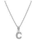 Distributed By Target Women's Sterling Silver Initial Pendant - C (18), Sterling