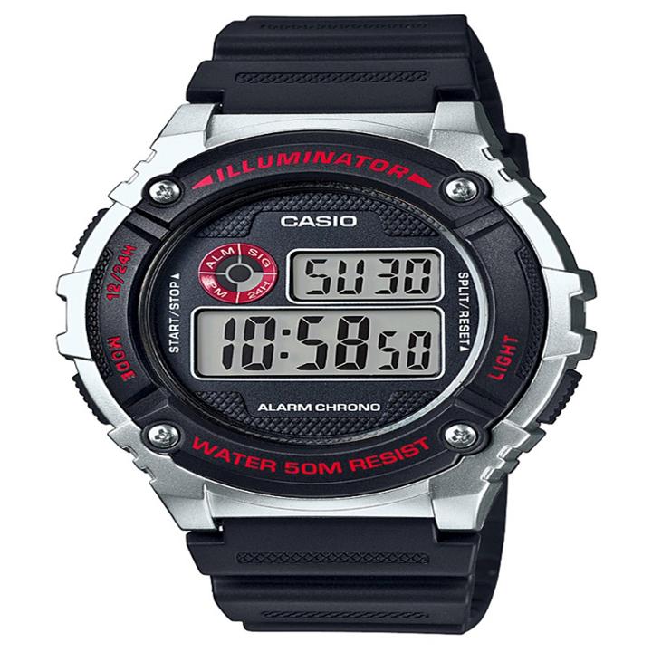 Men's Casio Digital Watch - Black & Silver, Size: Mens, Black/silver