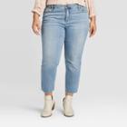 Women's Plus Size High-rise Cropped Straight Jeans - Universal Thread Light Wash