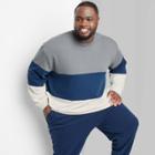 Adult Extended Size Colorblock Fleece Sweatshirt - Original Use Gray