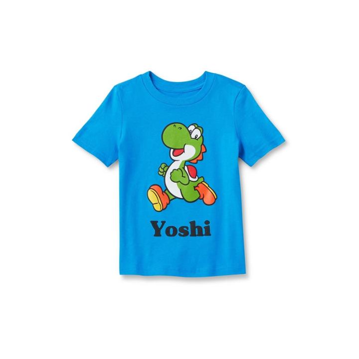 Toddler Super Mario Short Sleeve Graphic T-shirt - Turquoise Blue