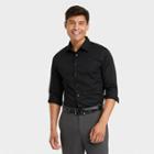 Men's Slim Fit Poplin Long Sleeve Button-down Shirt - Goodfellow & Co Black