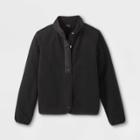 Girls' Snap Front Fleece Jacket - Art Class Black