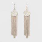 Drop Round Disc And Chain Fringe Earrings - Universal Thread Dark