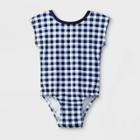 Target Baby Girls' Gingham One Piece Swimsuit - Navy 18m, Girl's, Blue