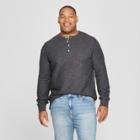 Men's Big & Tall Long Sleeve Textured Henley Shirt - Goodfellow & Co Railroad Gray
