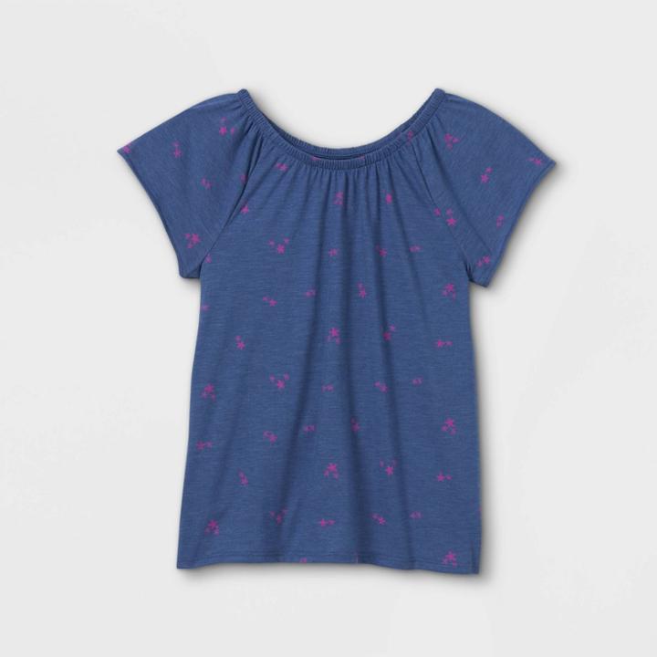 Girls' Short Sleeve Knit Top - Cat & Jack Deep Violet Xs, Deep Purple