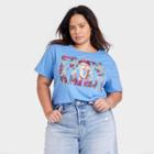 Modern Lux Women's Plus Size Frida Kahlo Roses Short Sleeve Graphic T-shirt - Blue