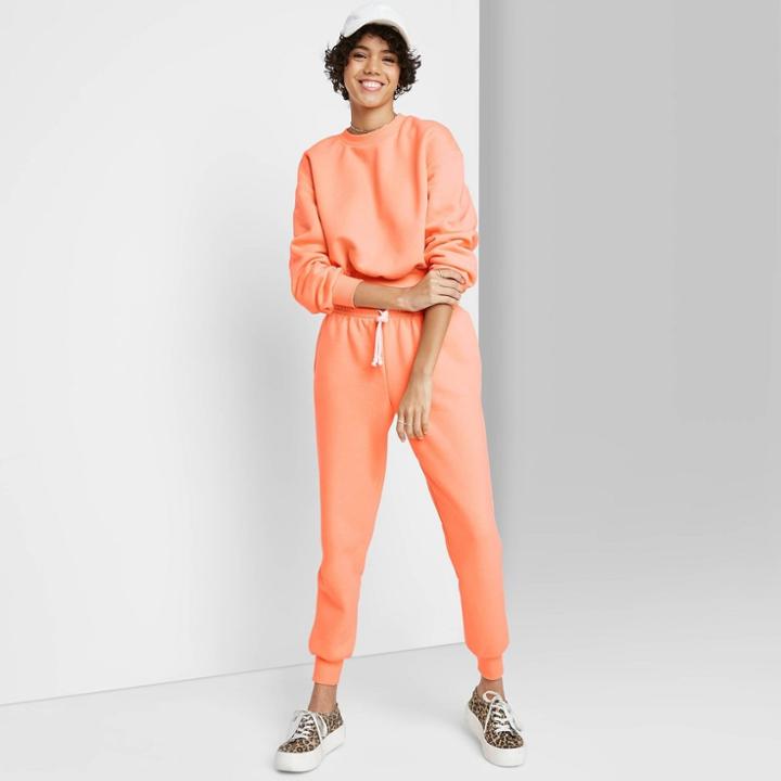Women's High-rise Sweatpants - Wild Fable Orange