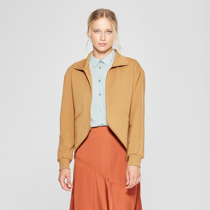 Women's Two Way Zip Bomber Jacket - Who What Wear Tan