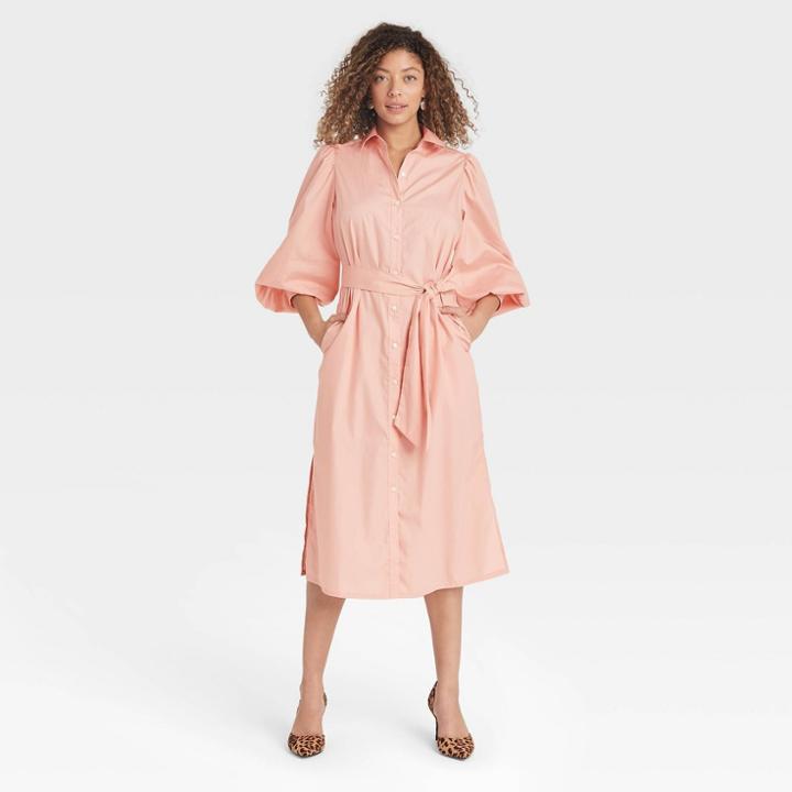 Women's Long Sleeve High Cuff Shirtdress - A New Day