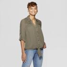 Women's Long Sleeve V-neck Top - Knox Rose Olive