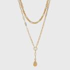 Multi-strand Pearl Pendant Necklace - A New Day Gold