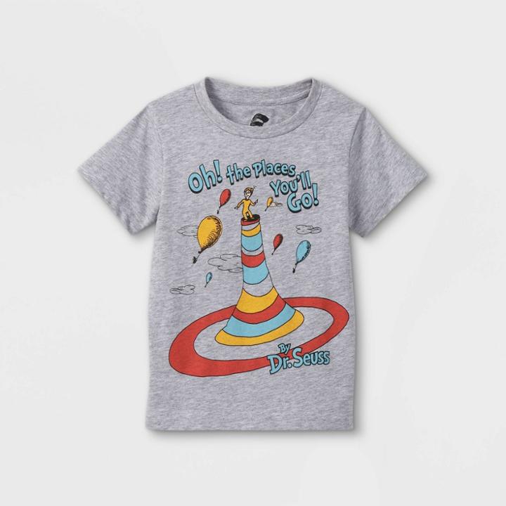 Dr. Seuss Toddler Boys' Dr.seuss Short Sleeve T-shirt - Gray