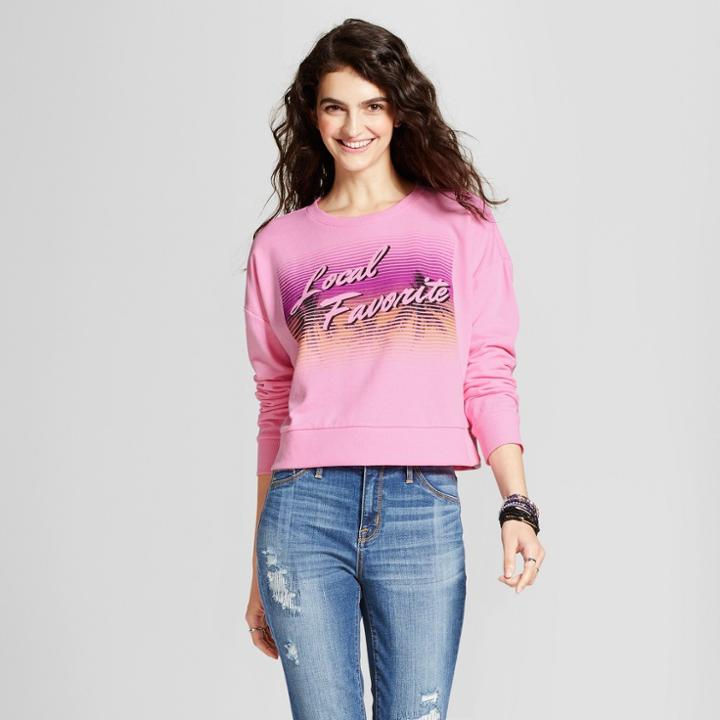 Women's Pullover Graphic Sweatshirt - Mossimo Supply Co. Pink