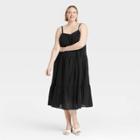 Women's Plus Size Sleeveless A-line Dress - Knox Rose Black Floral