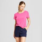 Women's Short Sleeve Twist Back T-shirt - A New Day Pink