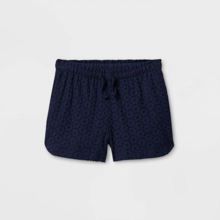 Girls' Eyelet Shorts - Cat & Jack Navy