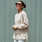 Women's Crewneck Fleece Tunic Sweatshirt - Universal Thread Ivory
