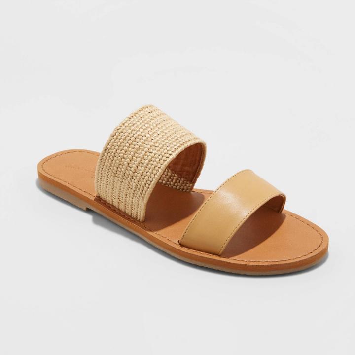 Women's Paulette Two Band Slide Sandals - Universal Thread Tan