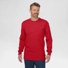 Dickies Men's Cotton Heavyweight Long Sleeve Pocket T-shirt- English Red