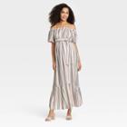 Elbow Sleeve Maternity Dress - Isabel Maternity By Ingrid & Isabel Striped Xs, Multicolor