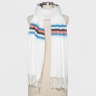 Universal Thread Women's Striped Blanket Scarf - A New Day White