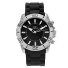 Men's Geneva Platinum Round Face Tachymeter Link Watch - Black