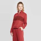 Women's Fleece Quarter Zip Crew Sweatshirt - Colsie Burgundy Xs, Women's, Red