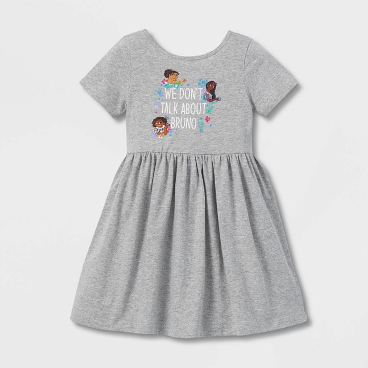 Toddler Girls' Disney Encanto We Don't Talk About Bruno A-line Dress - Gray