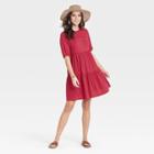 Women's Short Sleeve Babydoll Dress - Knox Rose Red
