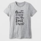 Shinsung Tongsang Women's Short Sleeve 'auntie Hugs' Graphic T-shirt - Heather Gray