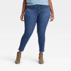 Women's Plus Size Mid-rise Curvy Skinny Jeans - Universal Thread Washed Indigo 14w, Washed Blue