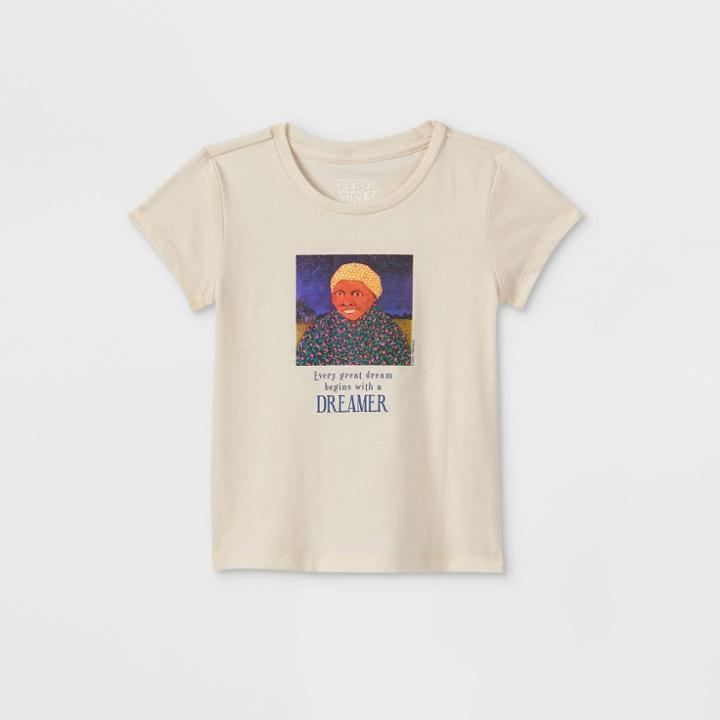 Rebel Girls Toddler Girls' Harriet Tubman Short Sleeve T-shirt - Off-white