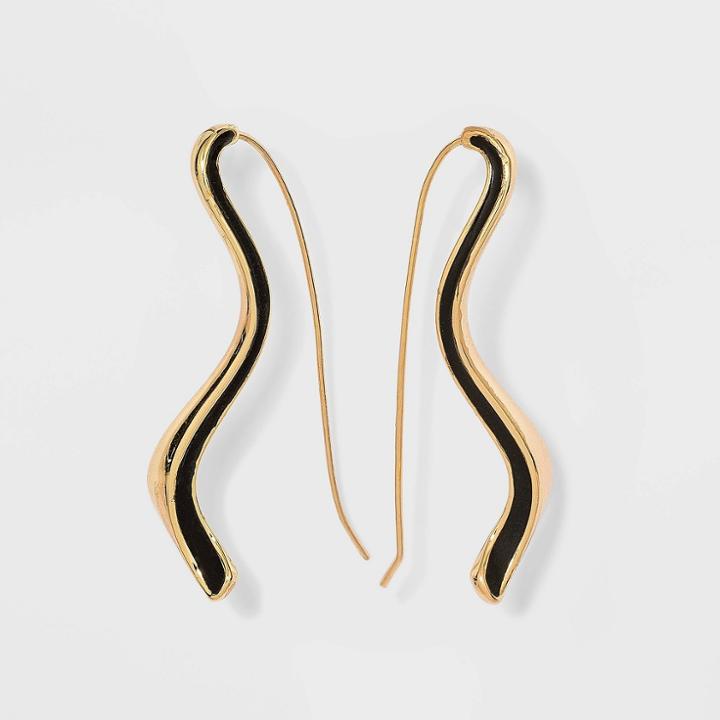 Squiggly Linear Earrings - A New Day Black